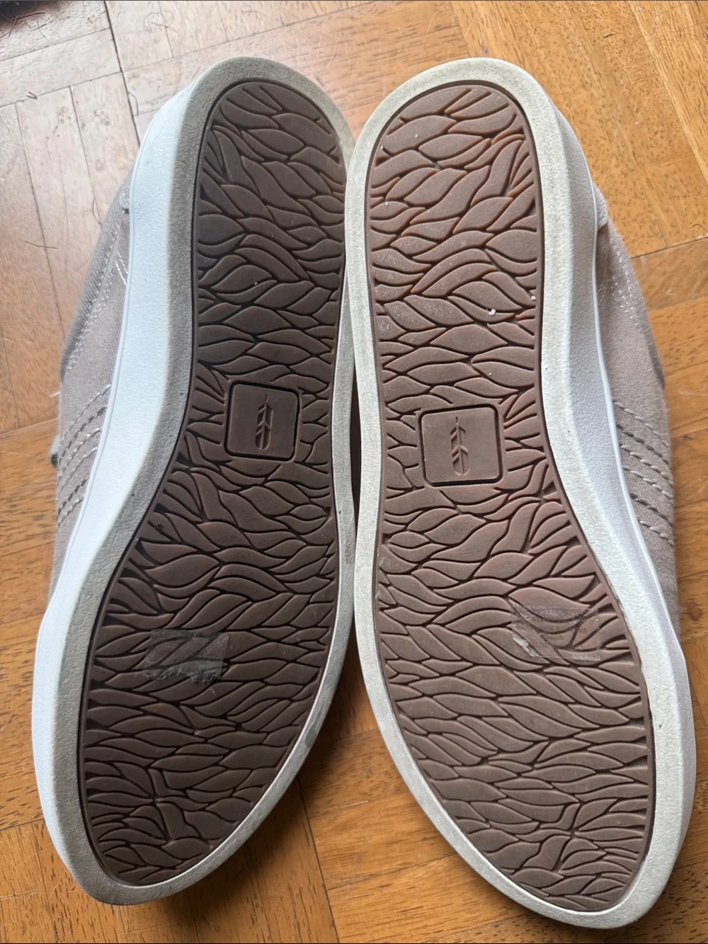 REVITALIGN Lace-Up Sneakers in Taupe and White sole